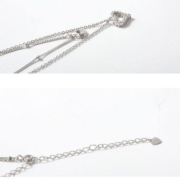 NEW 925 Sterling Silver Diamond Heart Necklace A - Picture 8 of 8